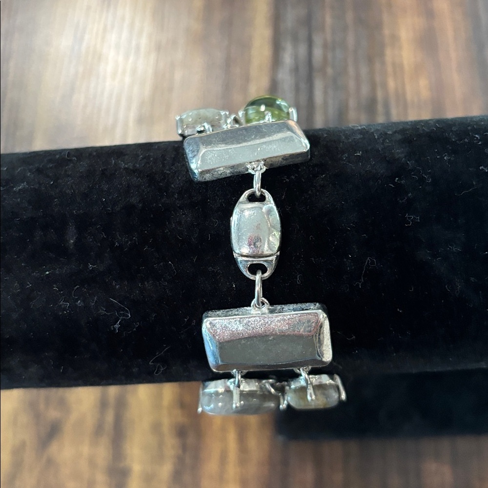 Chico’s Bracelet Silver with Green and Gray Stone 
NWOT - Picture 3 of 3